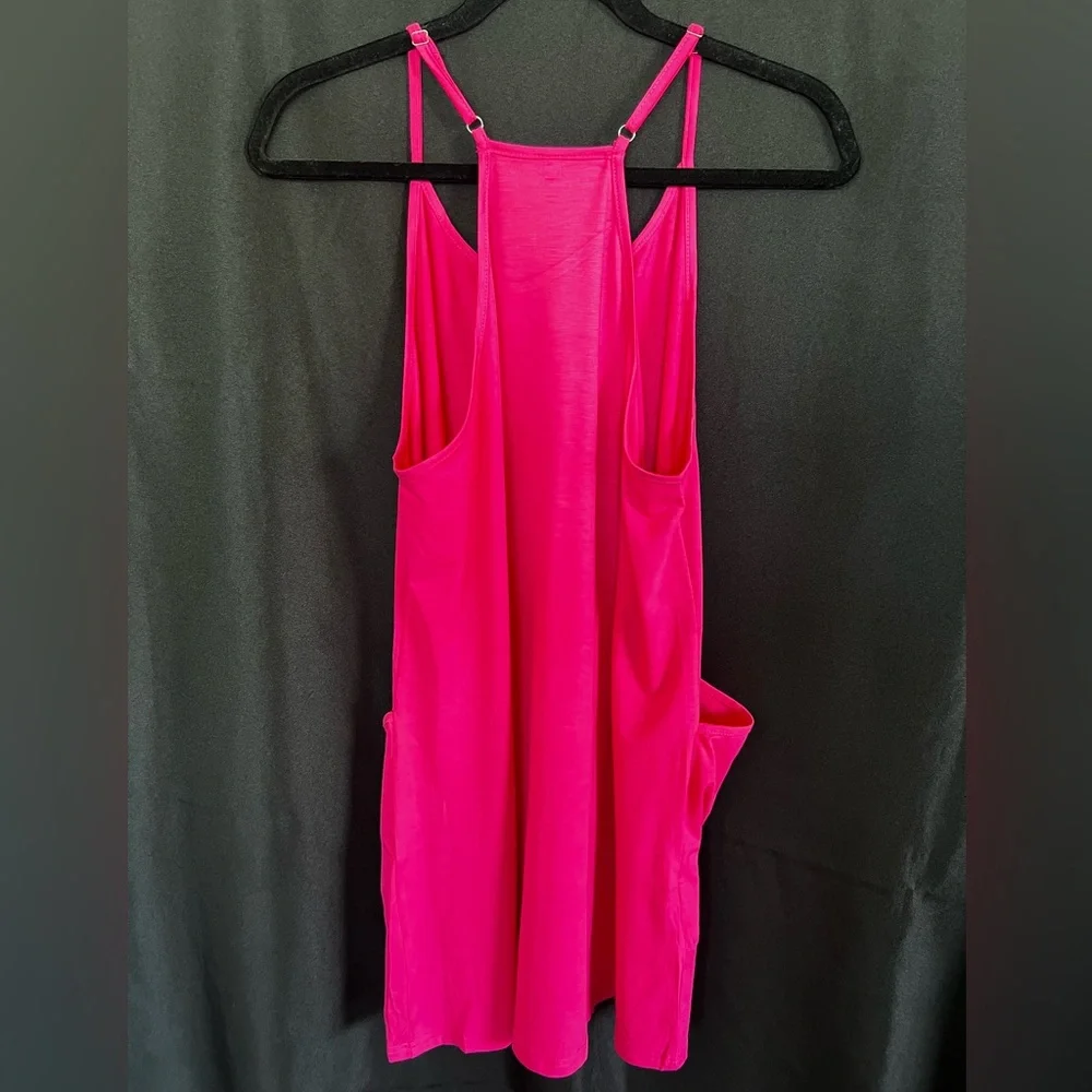 🆕 NWOT Pink Women’s Summer Mini Dress with Pockets – Medium - Picture 6 of 9